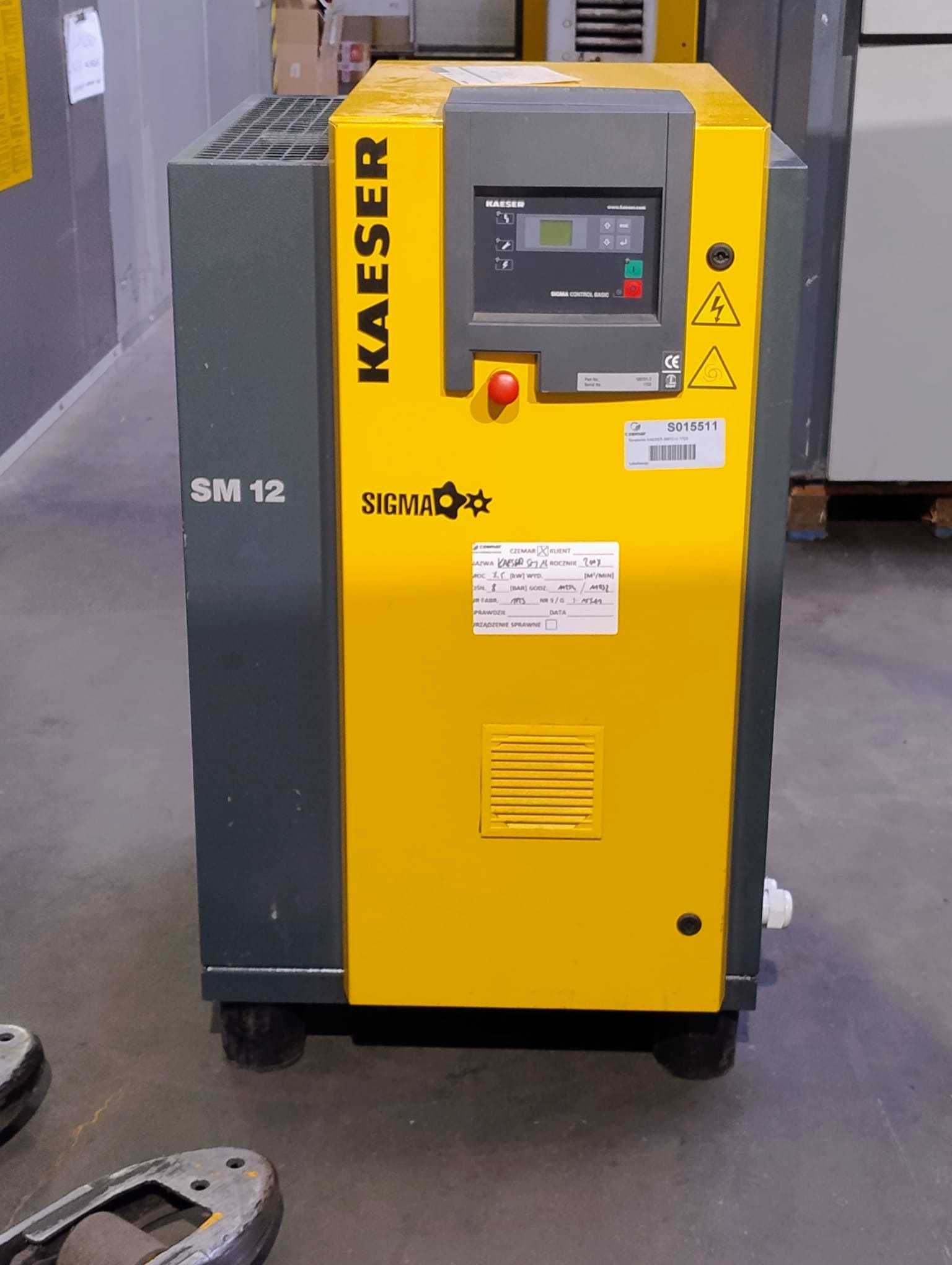 SPRAWNA!!! Sprężarka śrubowa KAESER SM12 7,5kW 1,2m3/min S015511