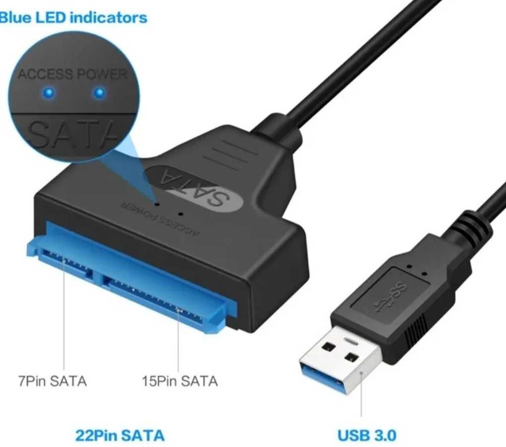Переходник-адаптер USB 3.0-SATA для HDD, SSD 2.5 дюйма (НОВЫЙ)