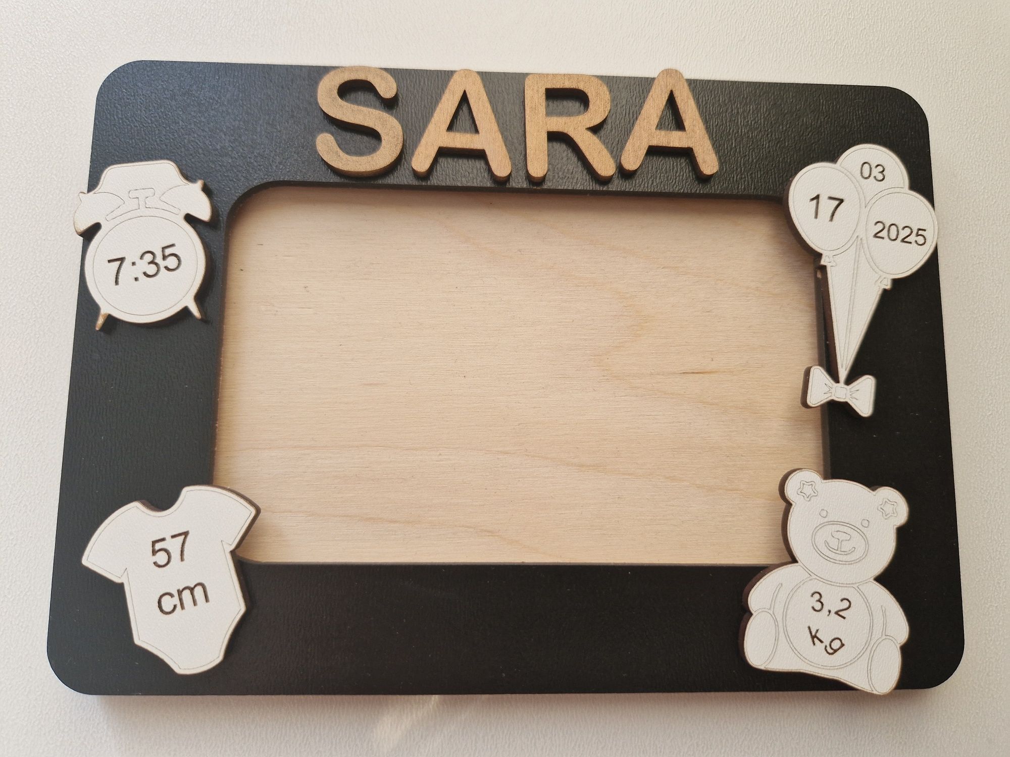 Ramka personalizowana 3D metryczka Dowolny napis