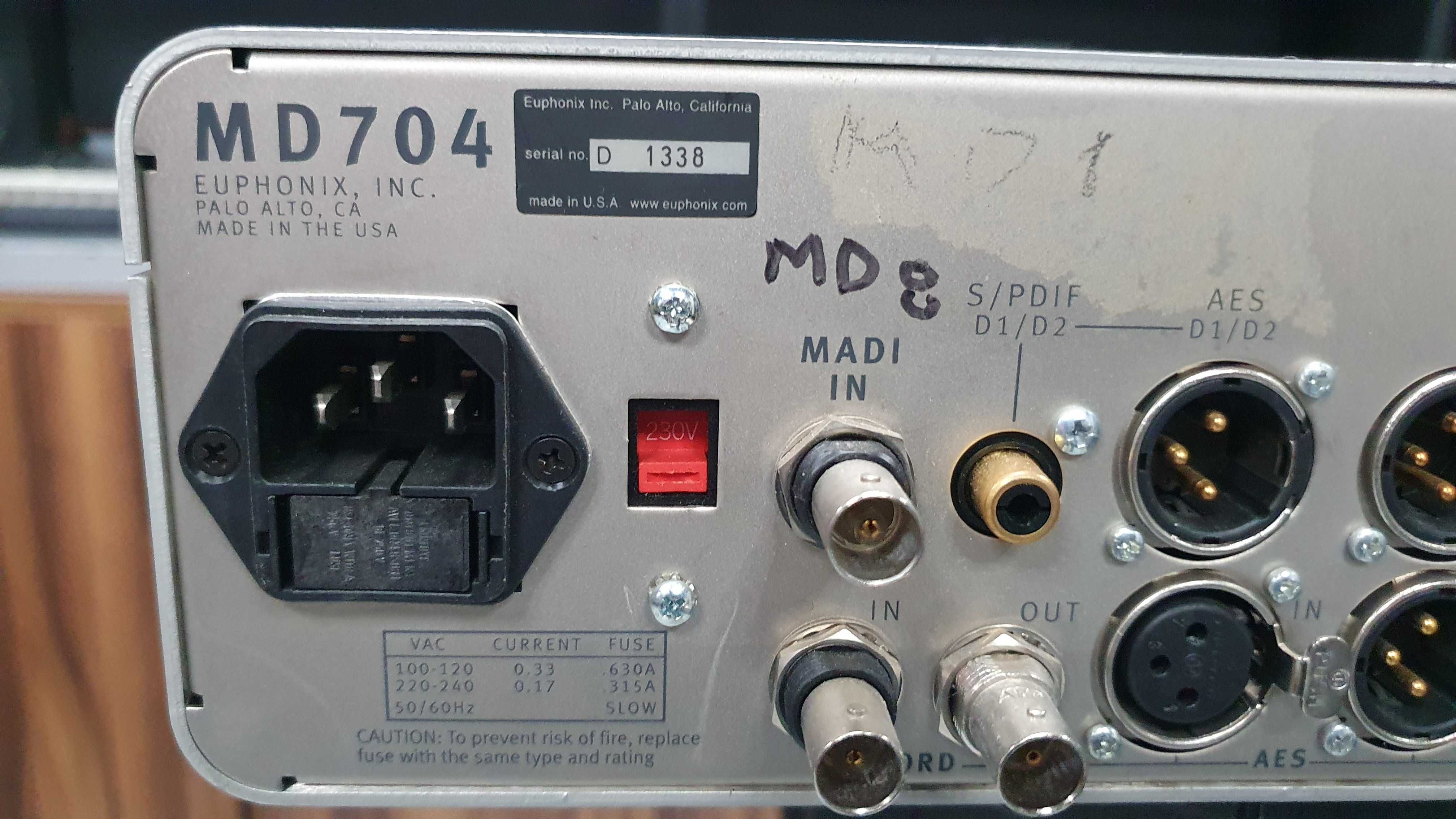 Euphonix MD704 MADI to AES/EBU Converter