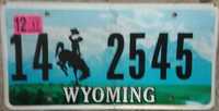 Tablica rejestracyjna WYOMING USA oryginalna!!