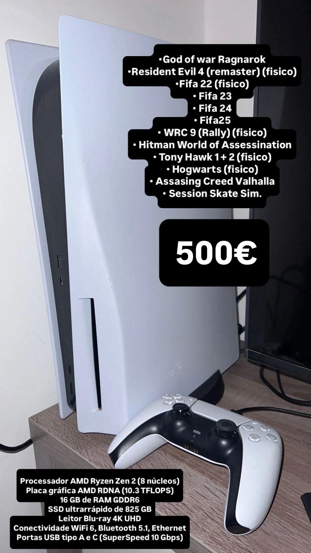 Playstation 5 com muitos jogos
