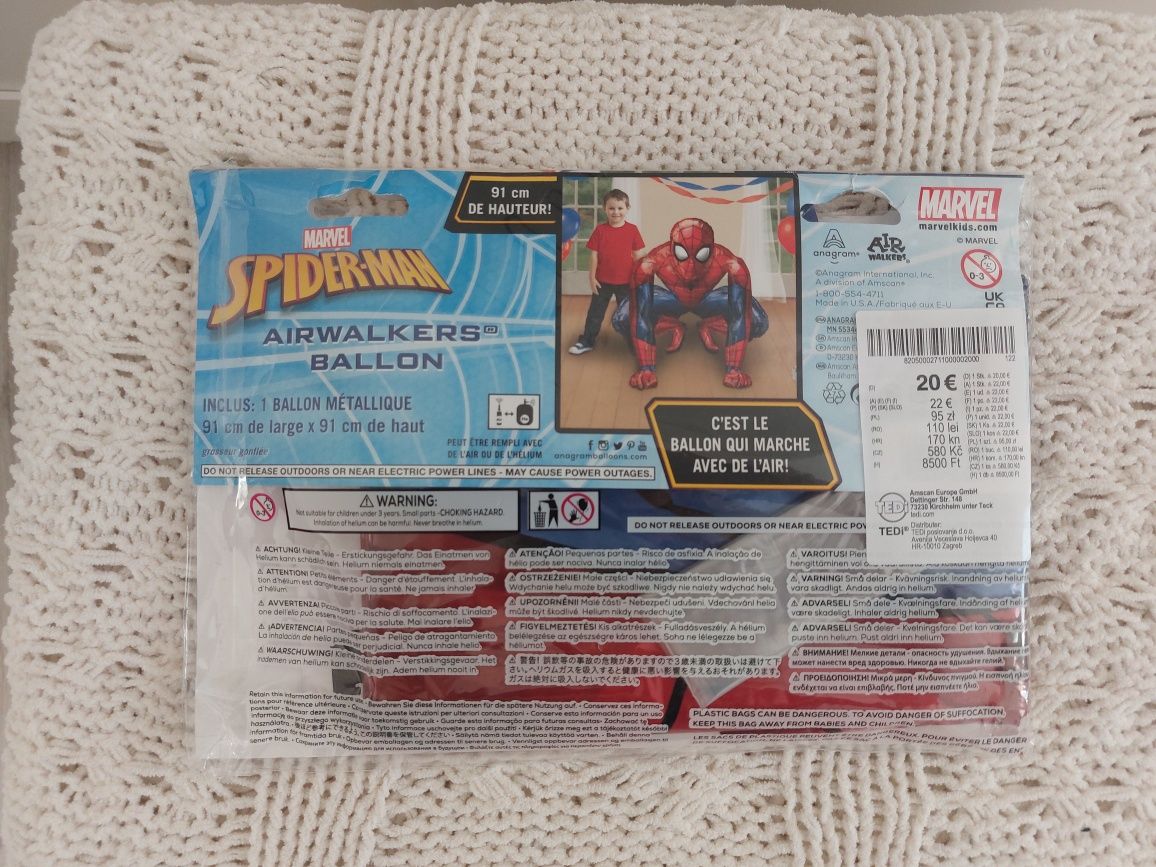 Marvel spiderman ogromny balon foliowy 3D urodziny nowy