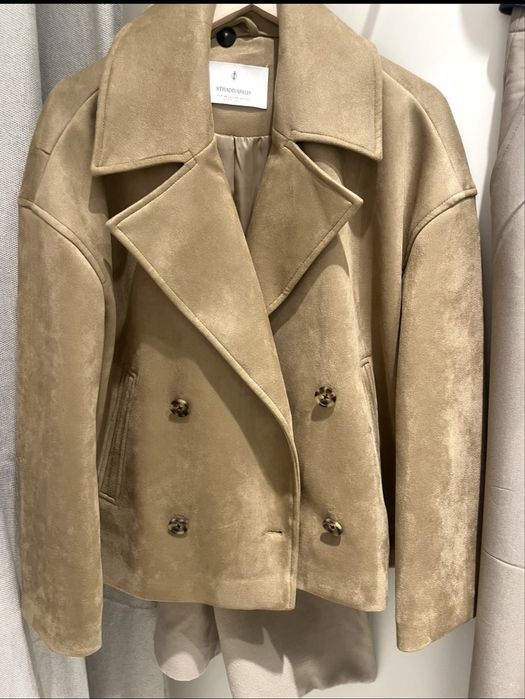 Kurtka płaszcz katana zamsz oversize Stradivarius rozm 34 jak nowa