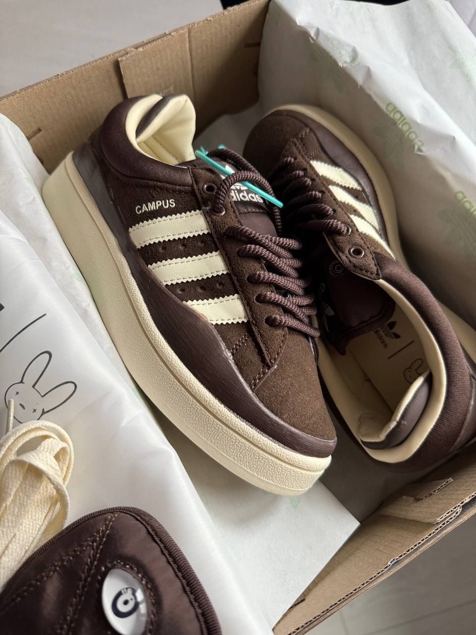 р36-40 Кросівки adidas Campus x Bad Bunny Brown