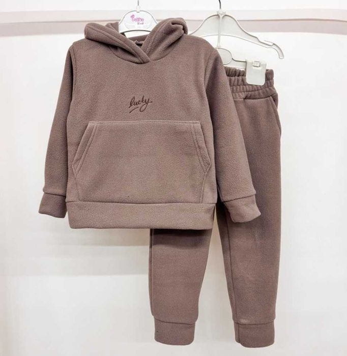 Теплий флісовий костюм 98-158 см костюм фліс полар осінь/зима капюшон