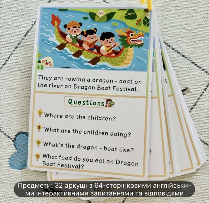 32 двосторонні картки з вивчення англійської мови