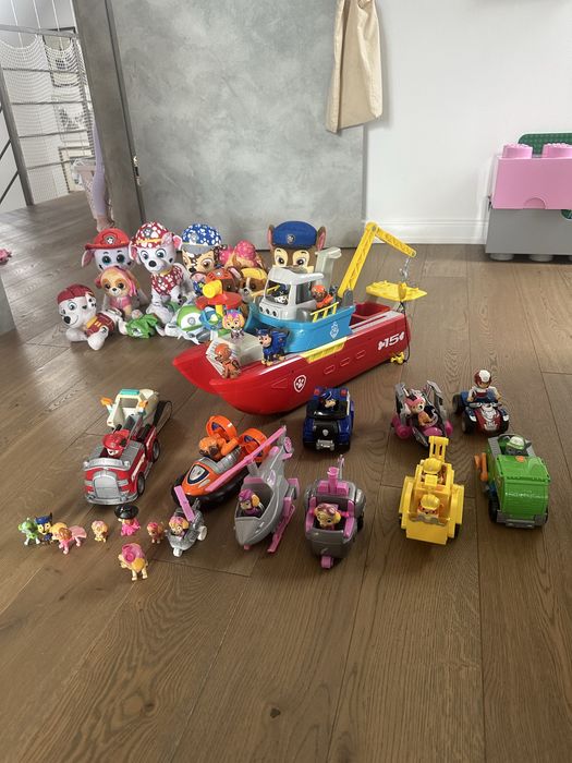 Mega zestaw psi patrol,statek,pluszaki,pojazdy