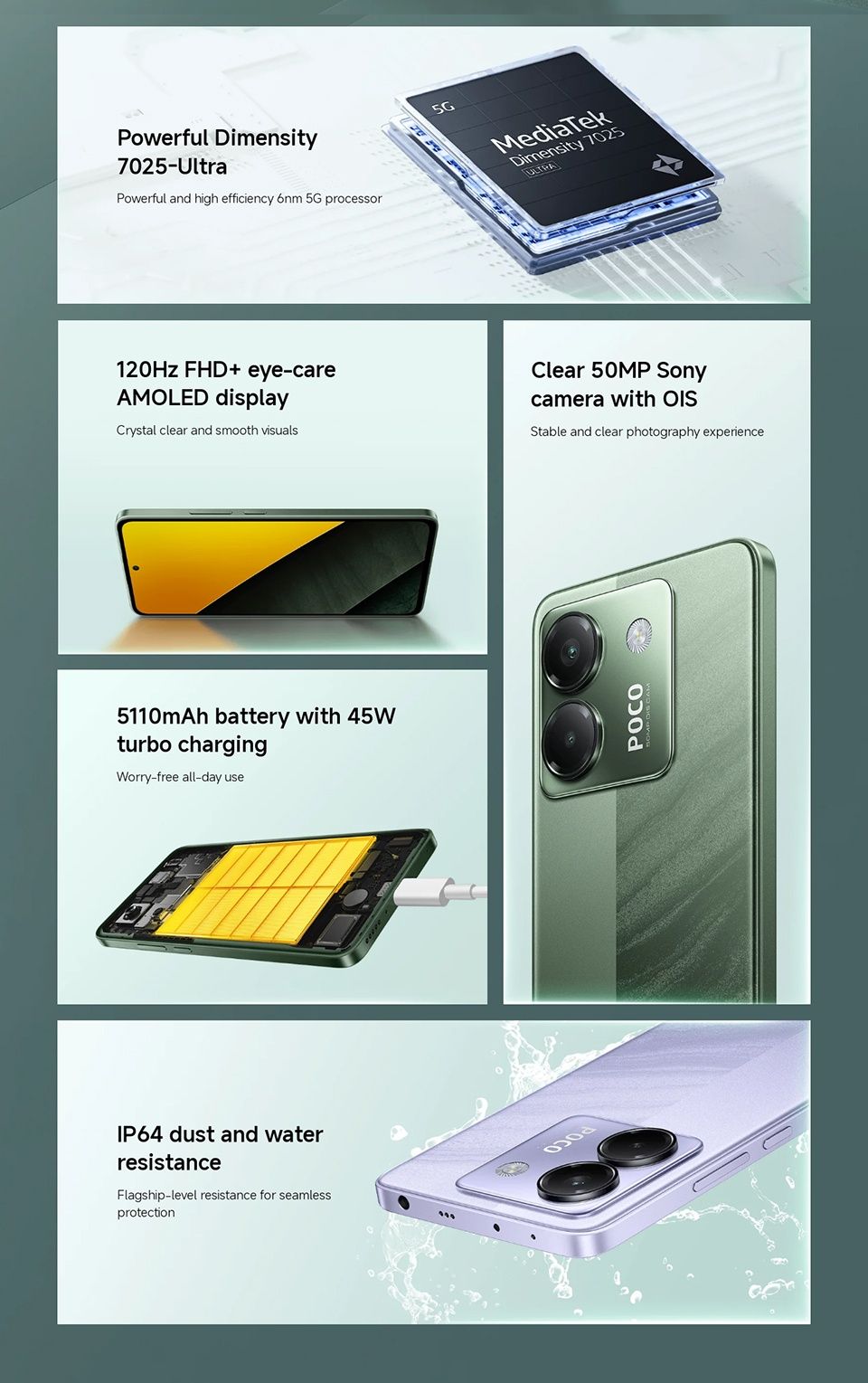Poco M7 PRO 8*256 колір Green Global Version New