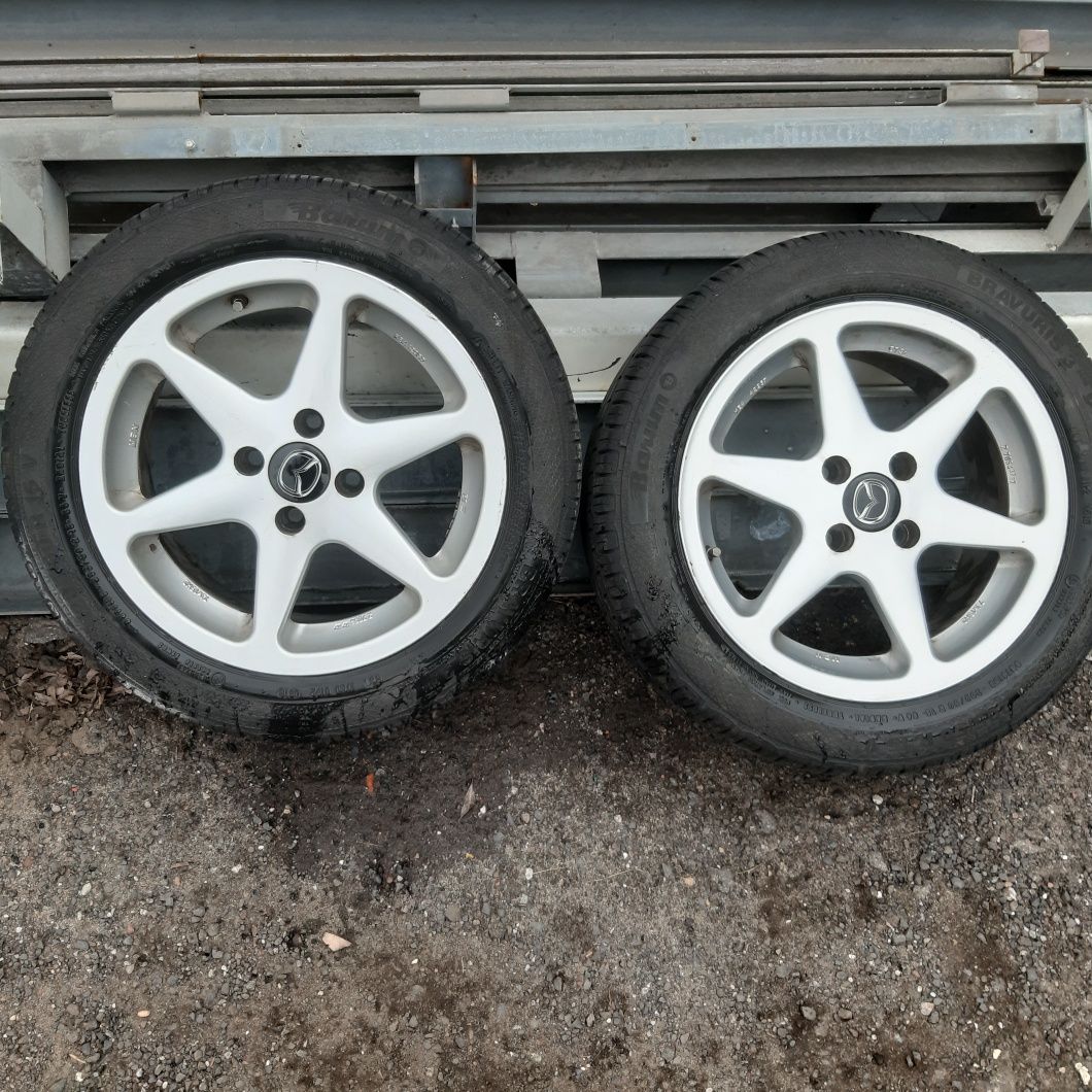 Koła alufelgi 4x114,3 Mazda ET37 205/50/15 Barum 2018r lato 6.5mm bież