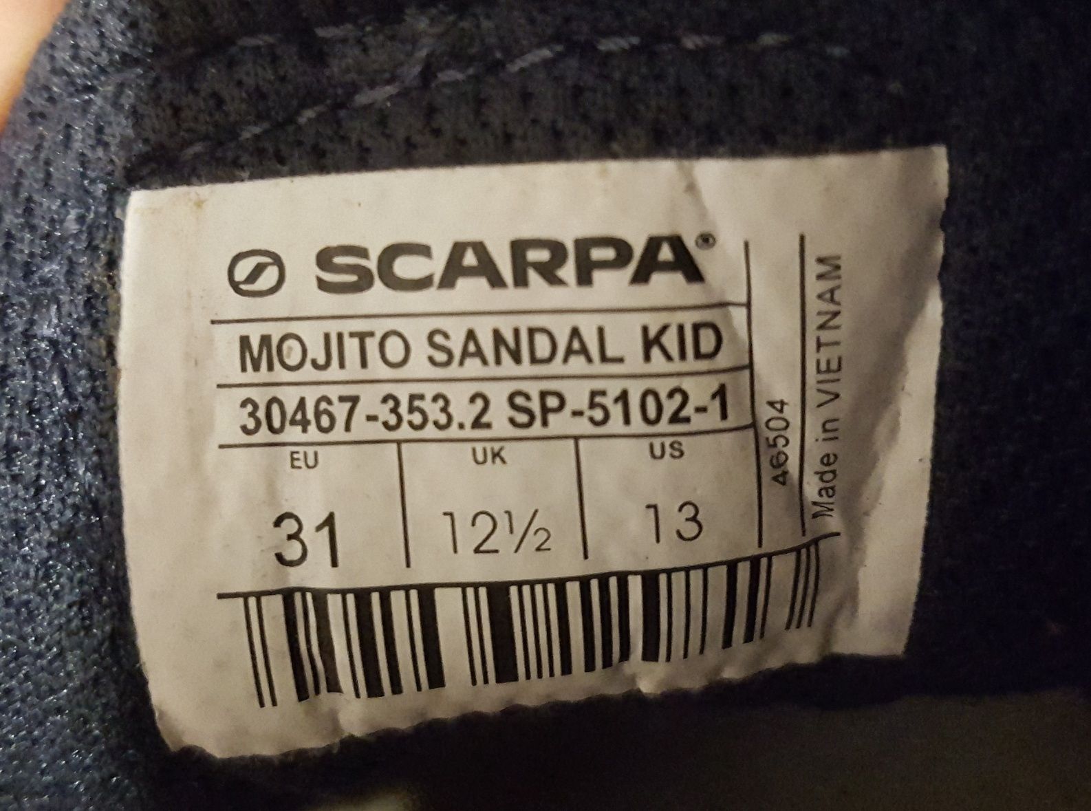 Sandały SCARPA w rozmiarze 31