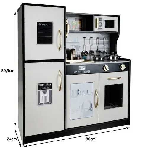 Дитяча кухня КОЛІР НА ВИБІР Деревяна велика ігрова кухня +посуд +звуки