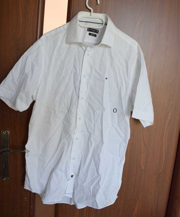 Tommy Hilfiger biała koszula z krótkim rękawem 41 r. 16 m