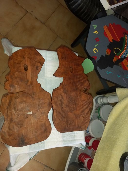 Arte africana-casal de nativos