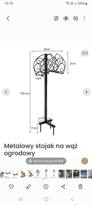 Stylowy stojak na weza ogrodowego