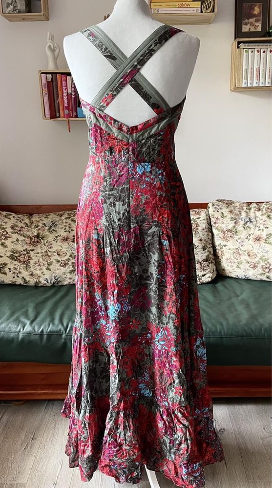 Sukienka boho Ted Baker r 2 czyli 38 kwiaty maxi