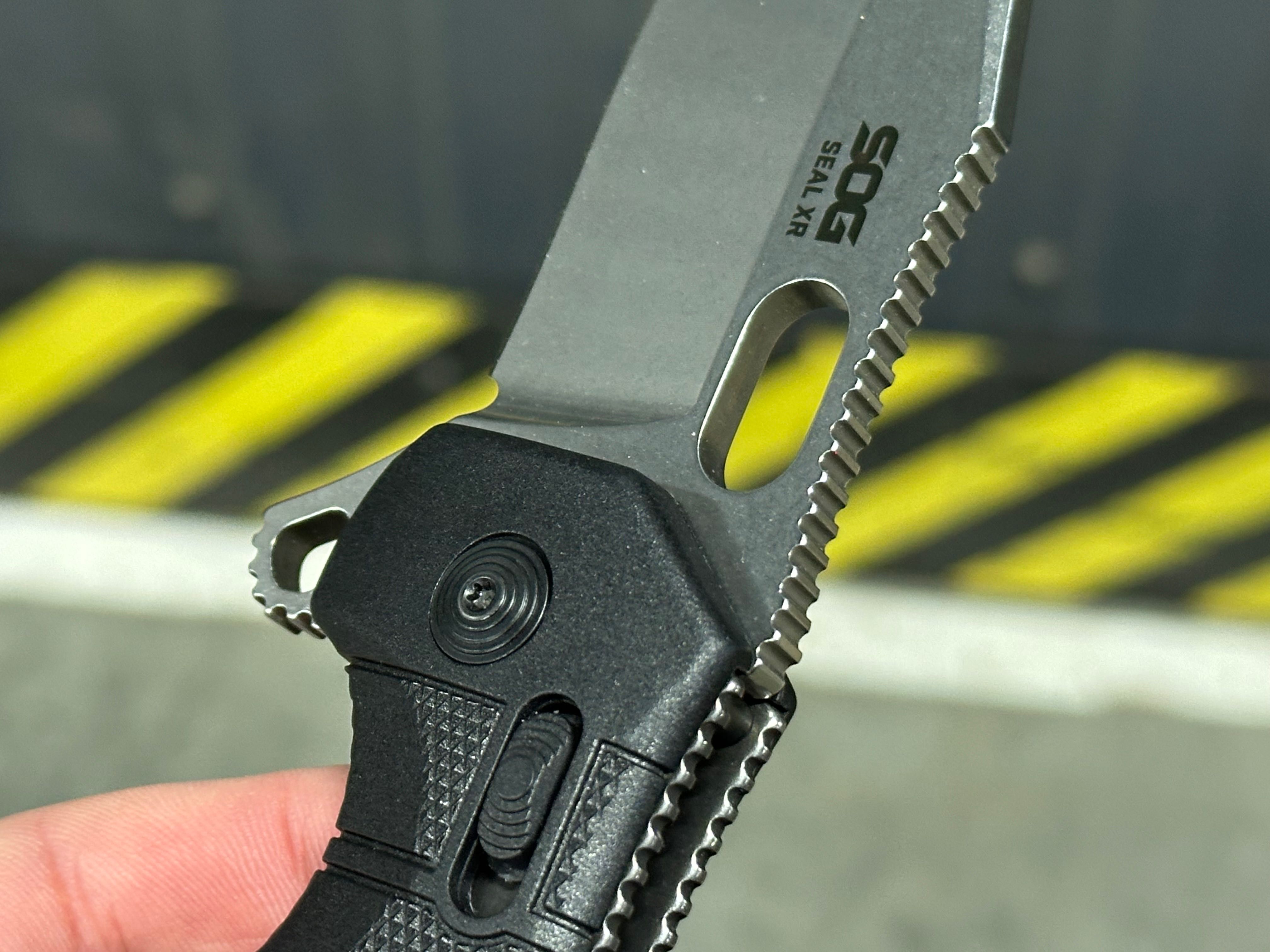 SOG Seal XR Flipper XR-Lock Knife Black GRN 3.9" Stonewash S35VN