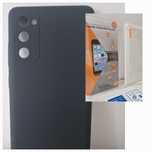 Silicone Lite Case do Samsung Galaxy S20 FE/Lite czarny + szkło 9h