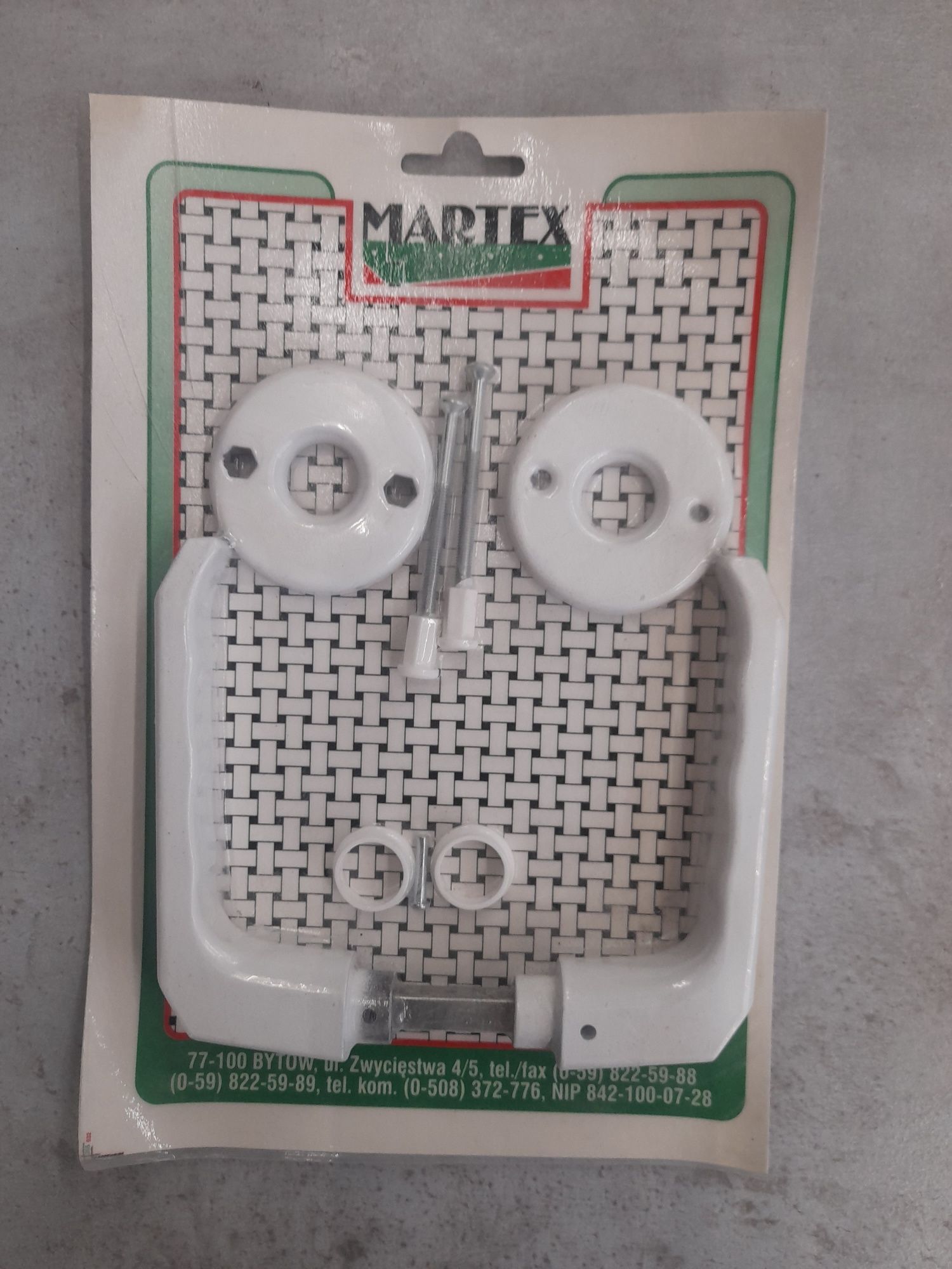 Nowa Okrągła biała klamka Martex