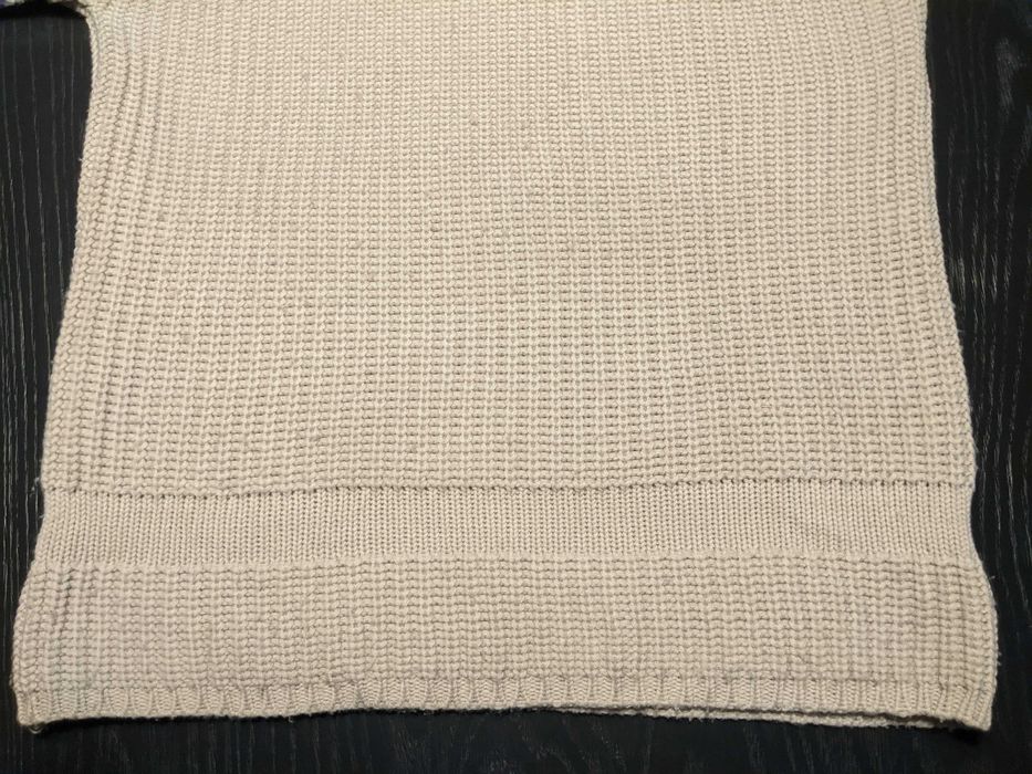 Sweter - gruby golf, raglan - jasnobeżowy - AE Basic