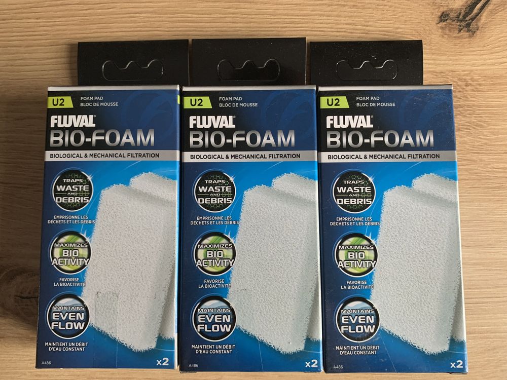 Fluval U2 Bio-Foam (3 opakowania) + 1 opakowanie Poly Carb