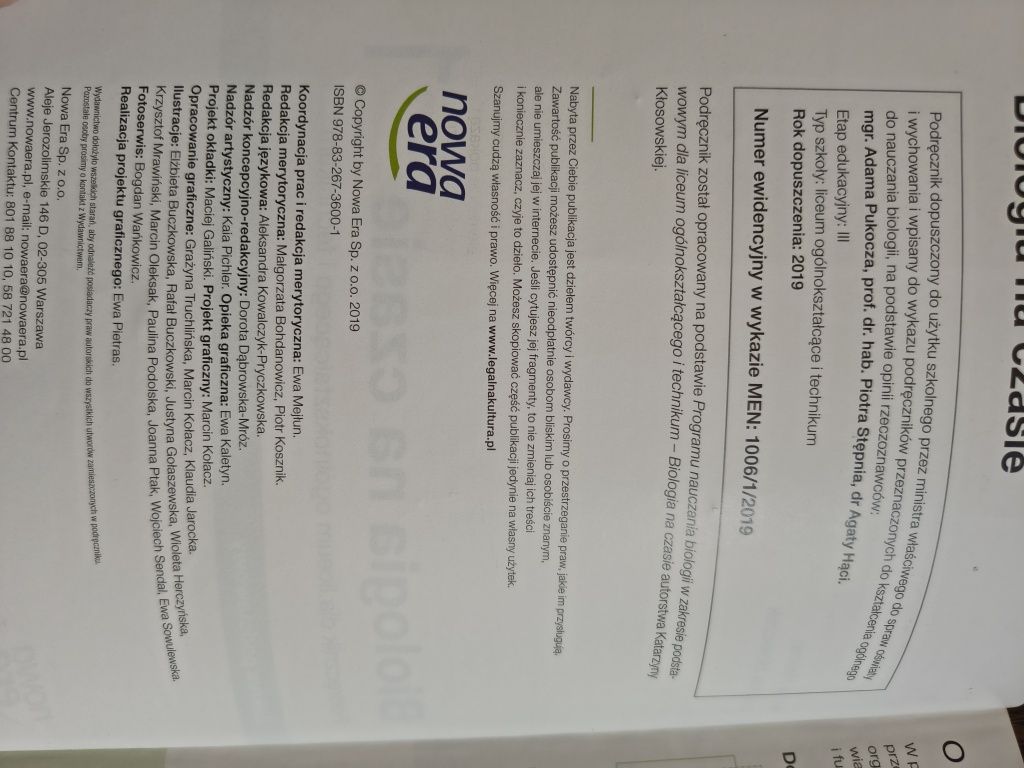 Podręcznik Biologia na czasie 1