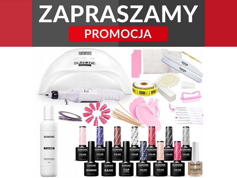 Promocja! Nowy Zestaw do manicure hybrydowego lampa frezarka, lakiery