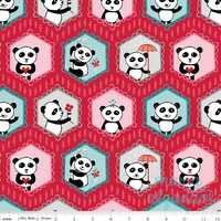 Oportunidade: Tecido 100% algodão a 6€/m - PANDA LOVE MAIN RED