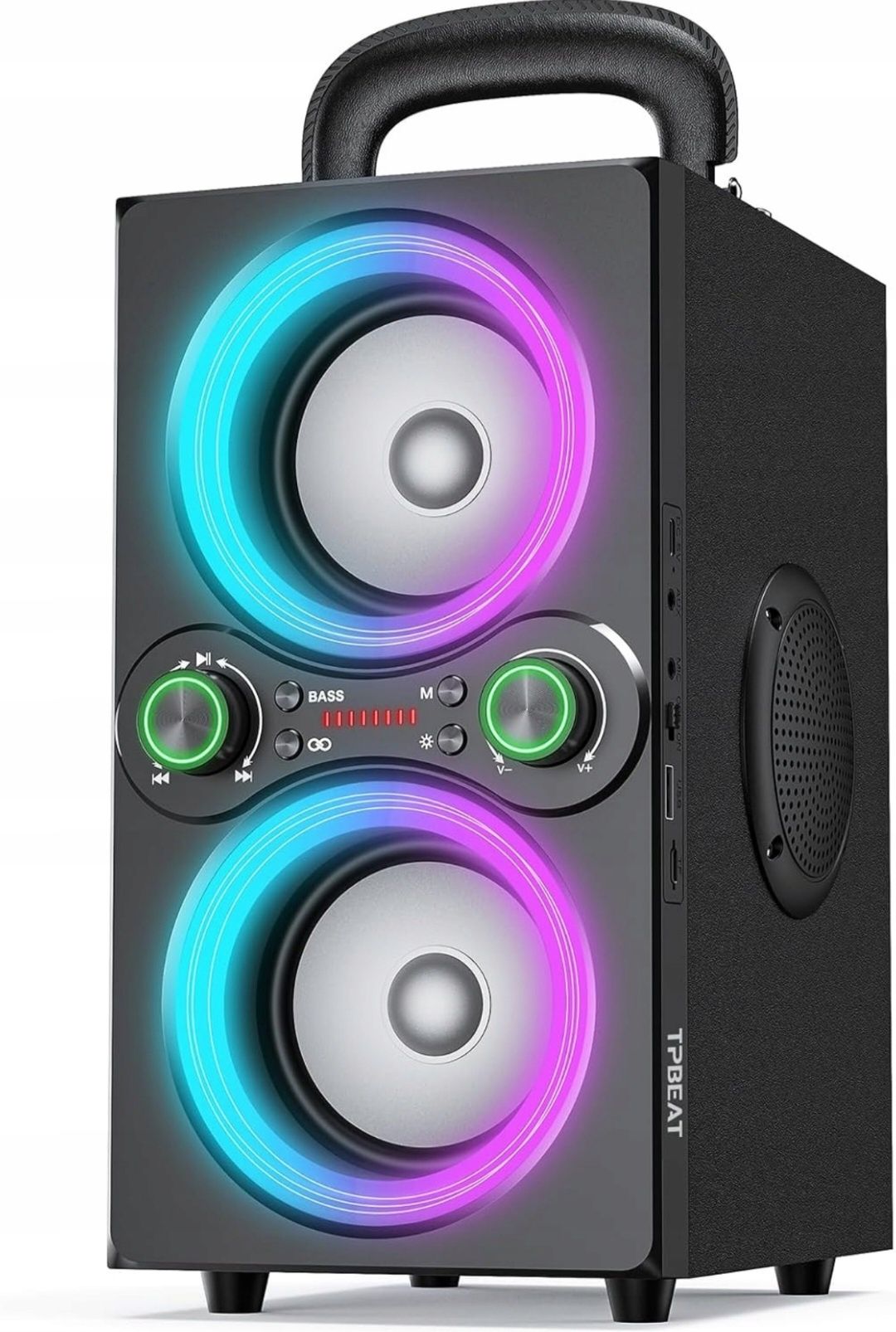 TPBEAT Głośnik Bluetooth 80 W, Bezprzewodowy super basem TWS 100 dB X1
