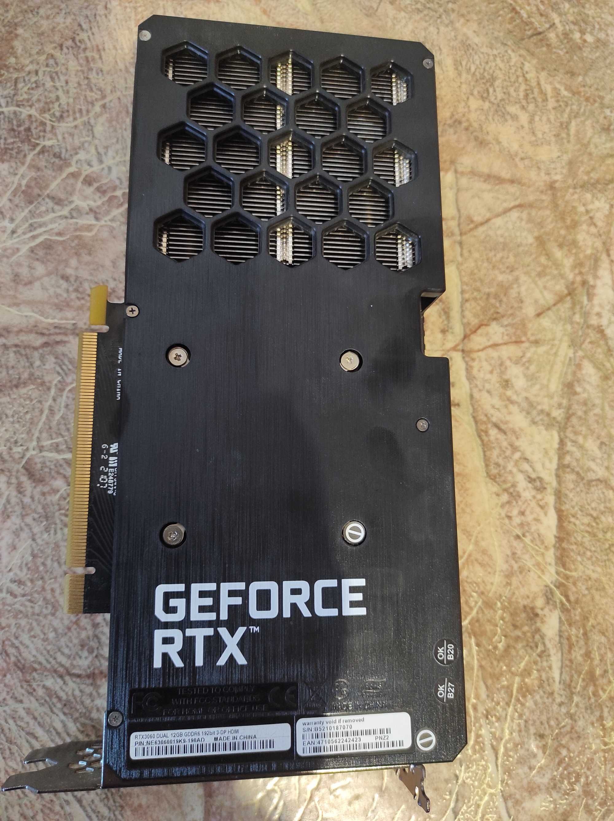 Palit PCI-Ex GeForce RTX 3060 Dual 12GB GDDR6 (192bit)