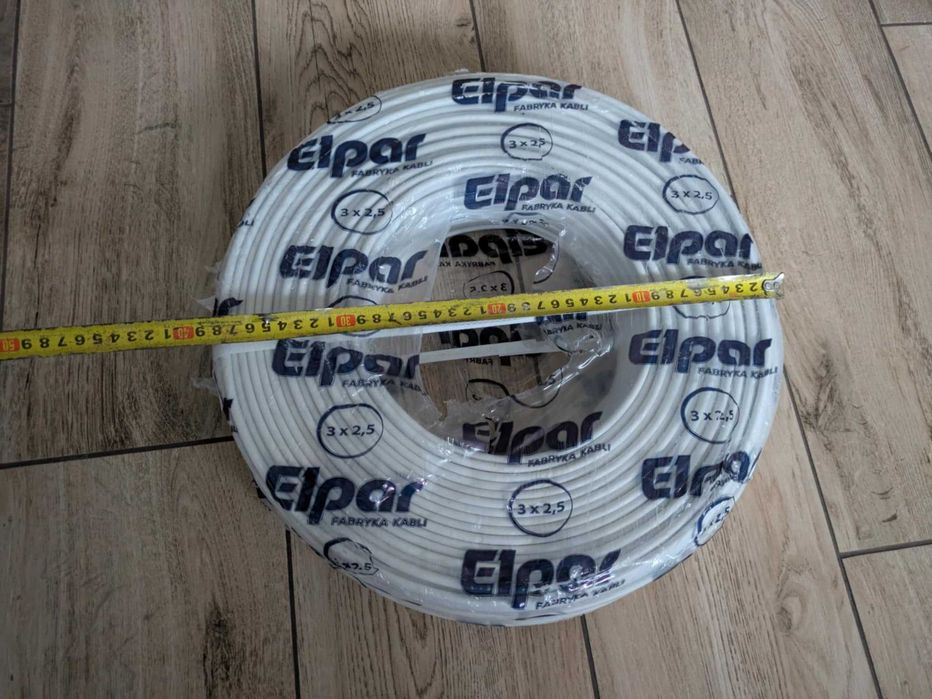 Elpar Przewód Ydyp 3X2,5 Żo Biały 450/750V