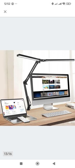 Lampa biurkowa LED z podwójną głowicą