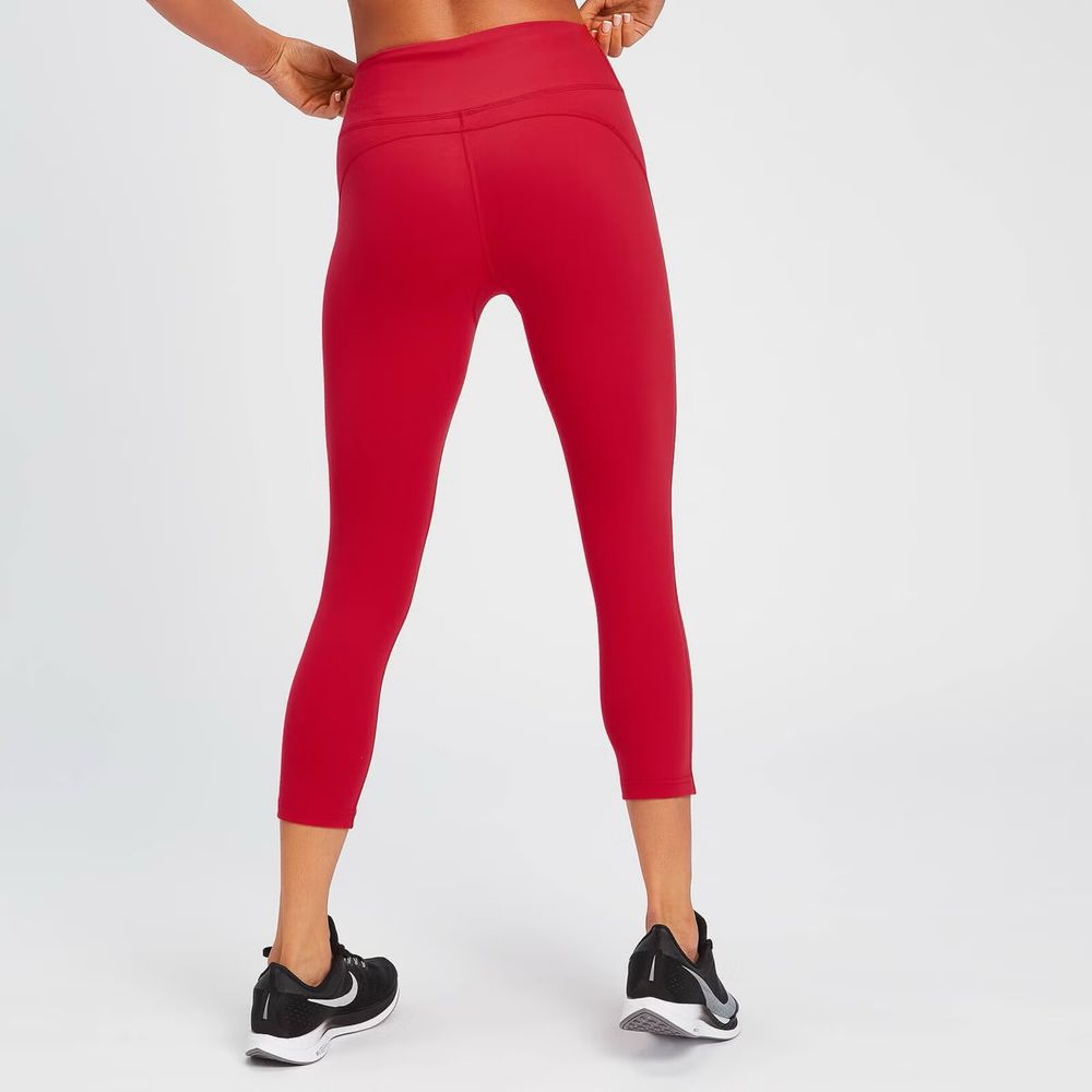 XXS MyProtein czerwone legginsy sportowe 7/8 Power Leggings danger