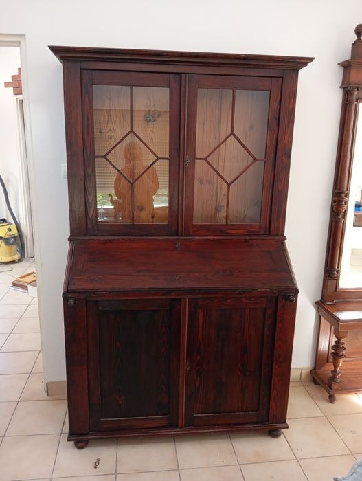 Sekretarzyk przedwojenny serwantka witryna regał vintage