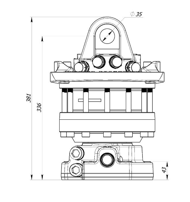 Rotator hydrauliczny / obrotnica / 10 Ton / T / 1 Osłona / Epsilon