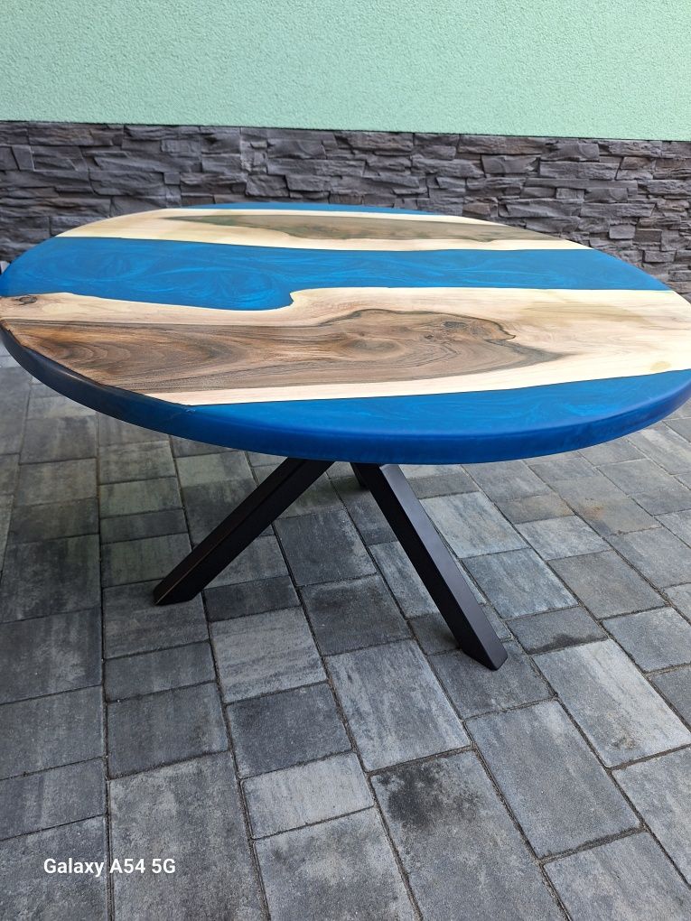Stół z żywicy epoksydowej Unikat 80 cm