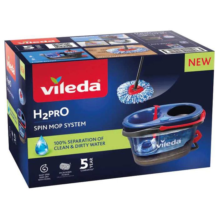 Новинка! Набір для прибирання Vileda H2prO Spin Mop відро з 2 камерами