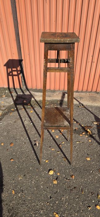 Stary drewniany kwietnik PRL