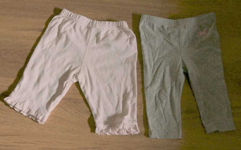 Spodenki spodnie legginsy getry 68-74 zestaw 2szt