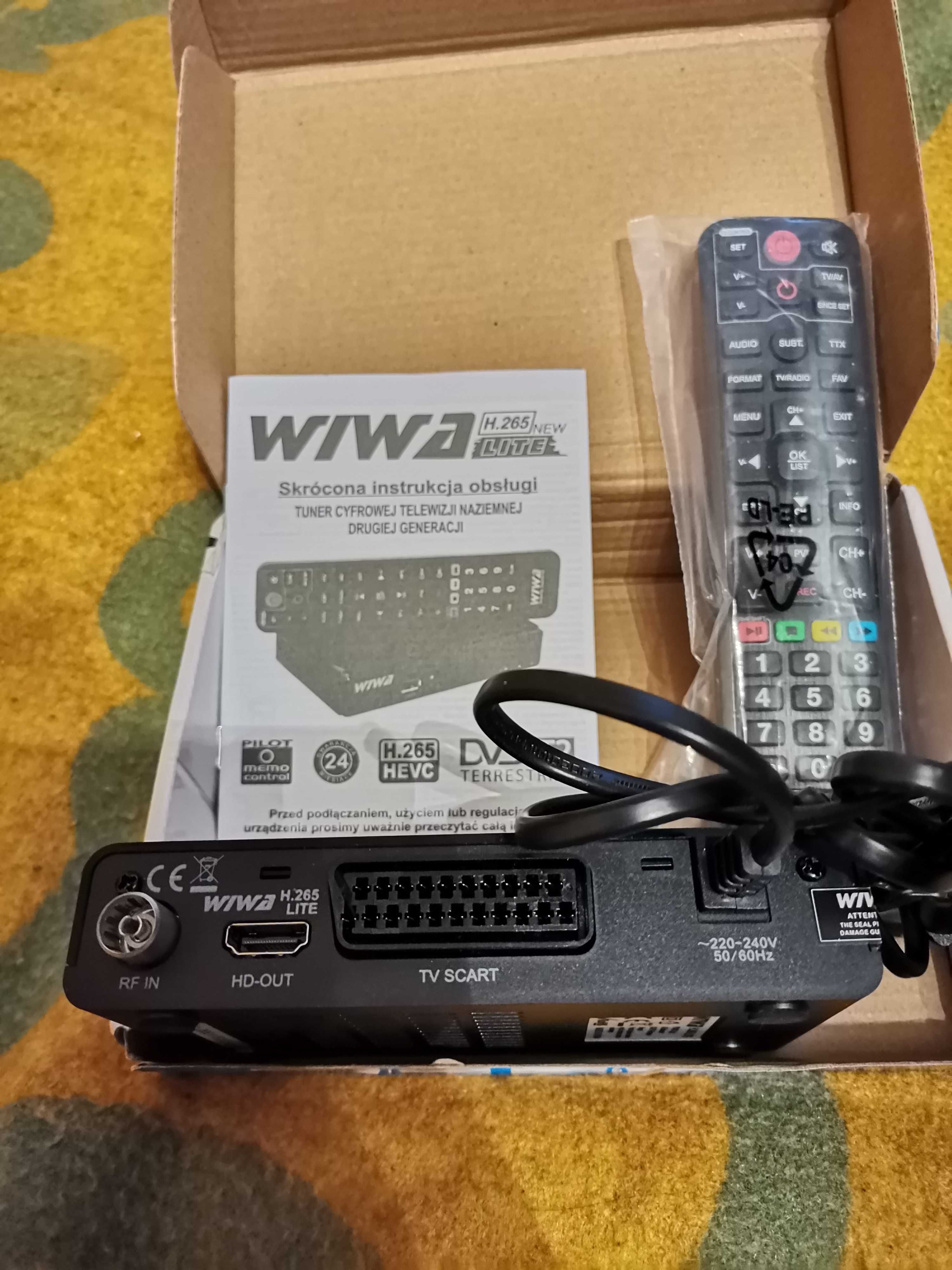 Dekoder tuner w technologii  DVB-T2 H.265 HEVC typu WIWA H.265 z RJ45