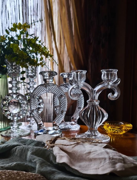 Подсвечник підсвічник хрусталь кришталь старинное стекло подарок декор
