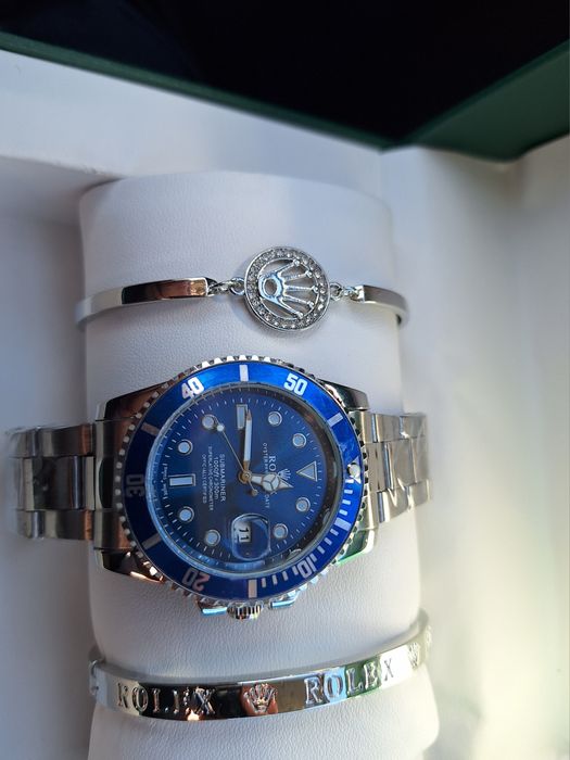 Conjunto relogio + pulseiras