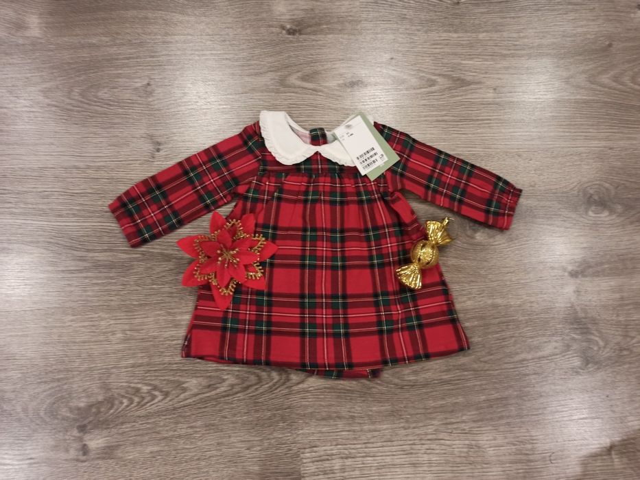 Body sukienka świąteczna H&M 62 krata