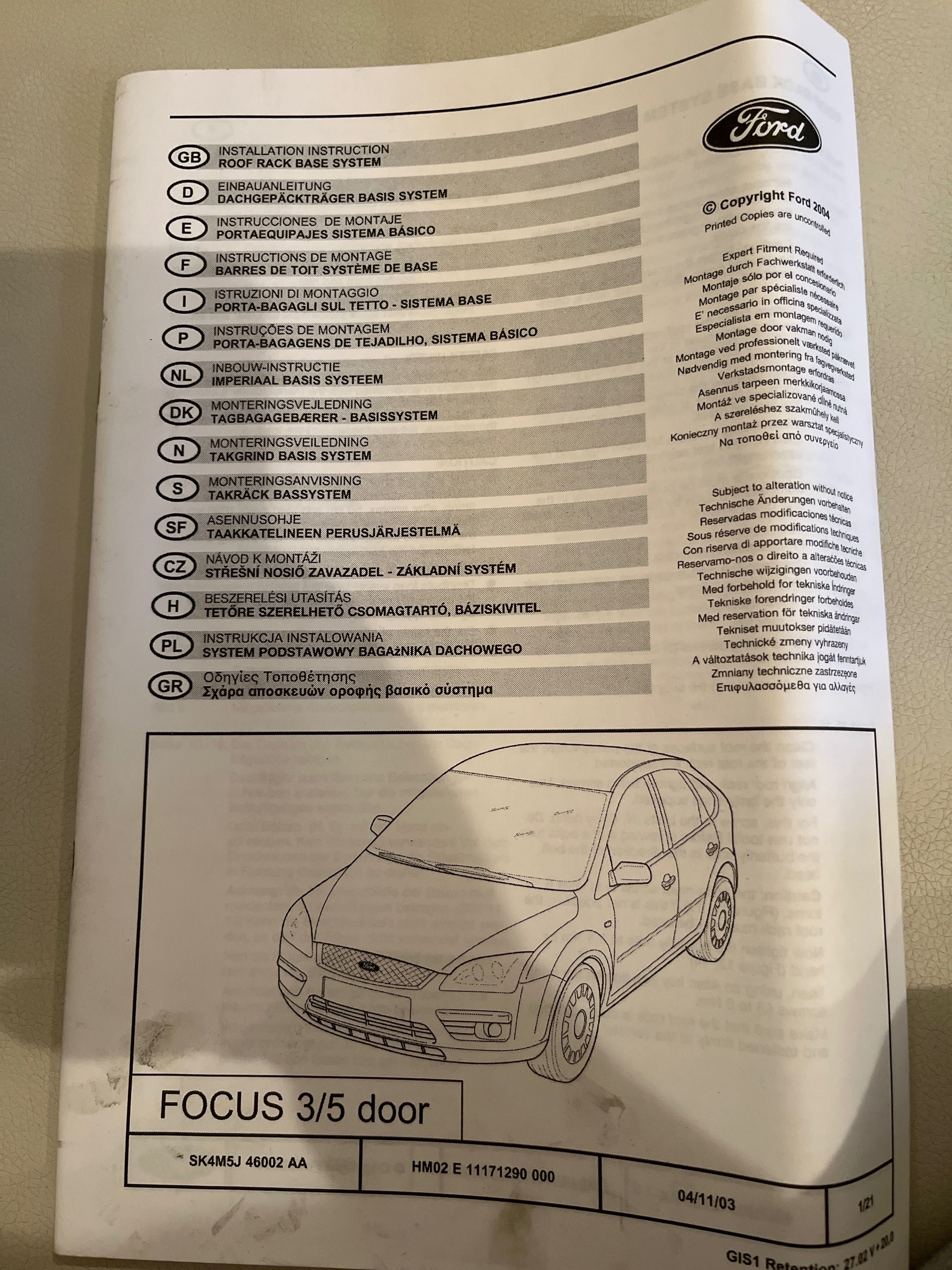 Relingi dachowe aluminiowe Ford Focus mk2