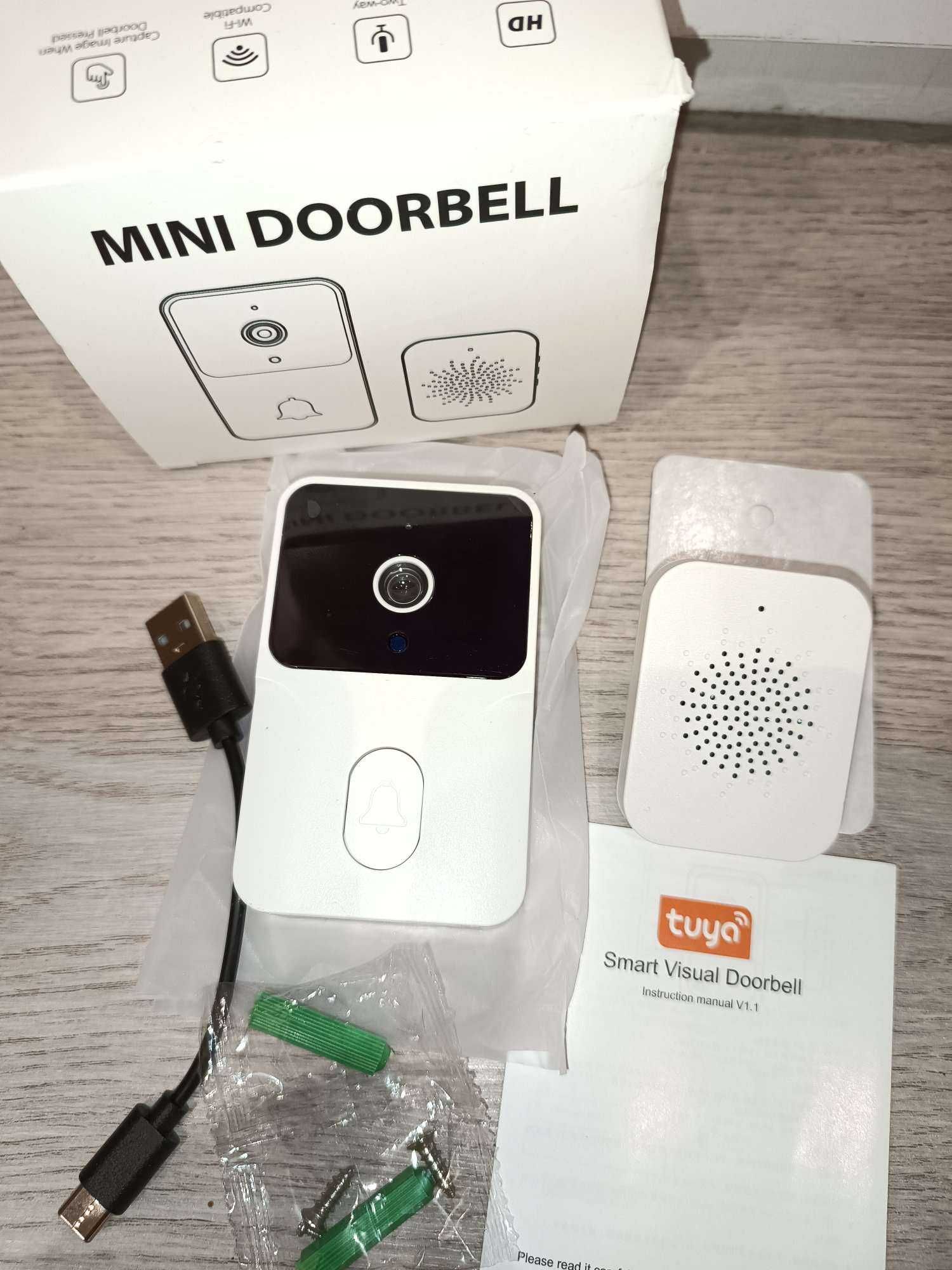 Дзвінок дверний відео домофон Tuya Smart  Life (Wi-Fi) + прога Kement