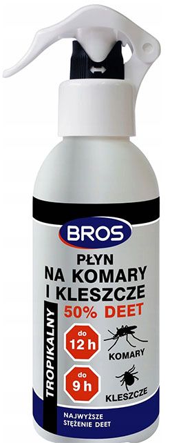 BROS płyn tropik na komary kleszcze 50% DEET 130ml