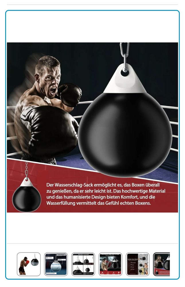Aqua bag 2.0 Wodny worek bokserski 50kg treningowy na wodę M/45 18”