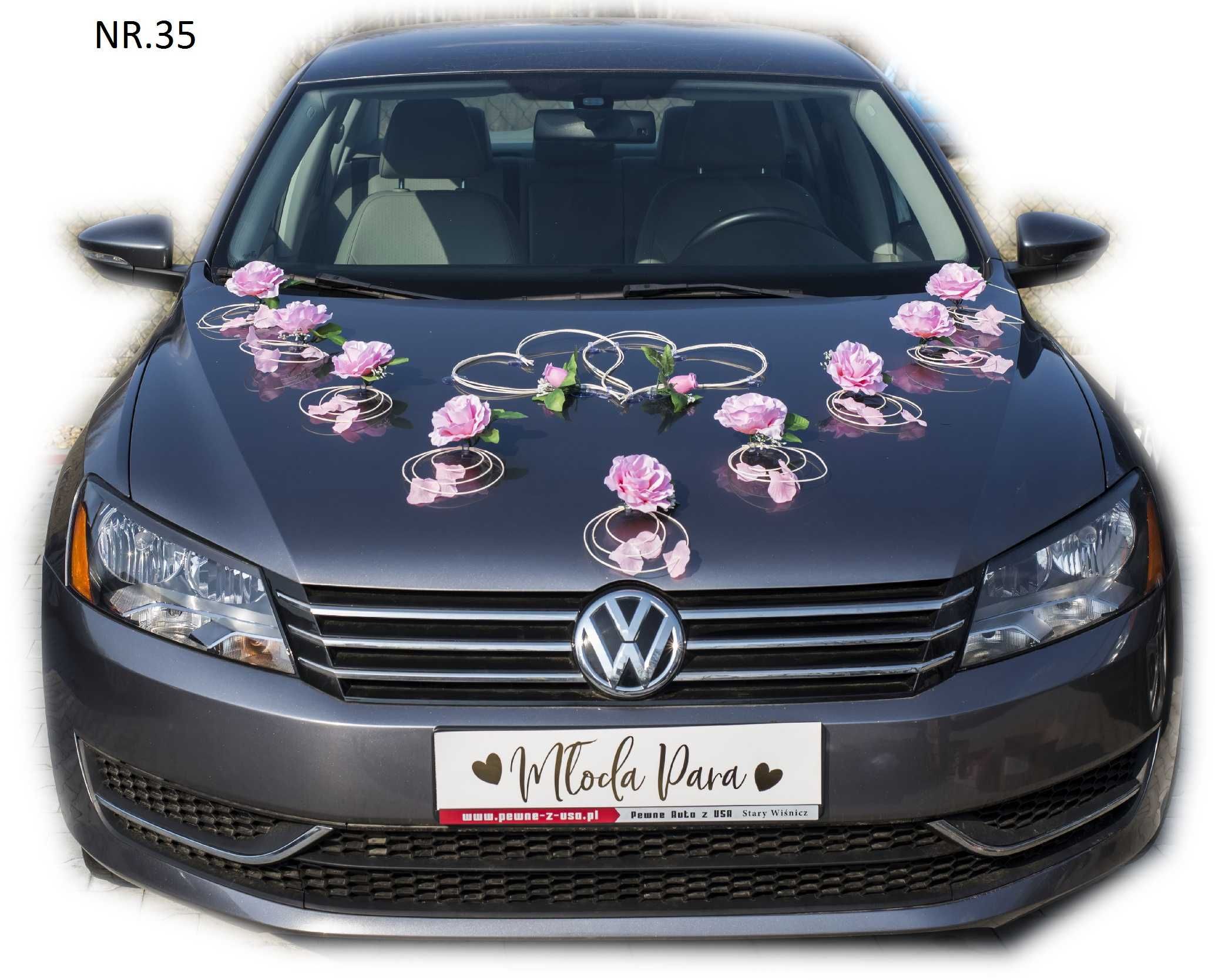SUPER dekoracja samochodu ozdoba na auto do ślubu Nr. 035