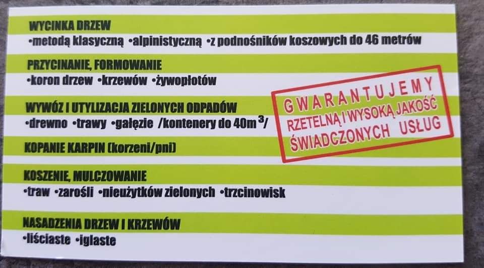 Wycinka Drzew, koszenie traw, wywóz odpadów zielonych, trawy, drewno