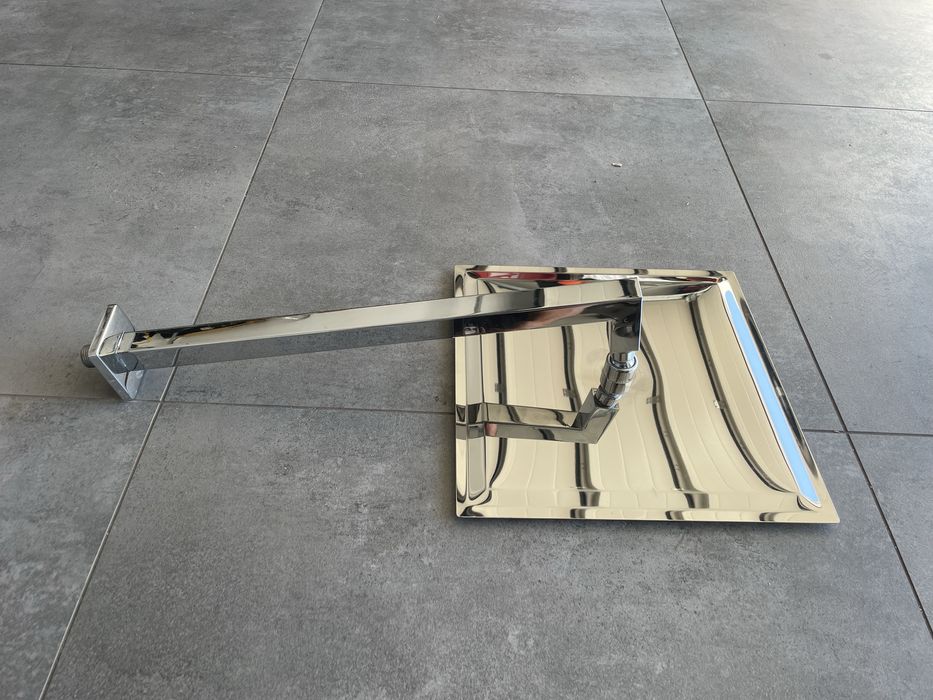 Deszczownica kwadrat chrom  30 cm + ramie kwadratowe 45 cm